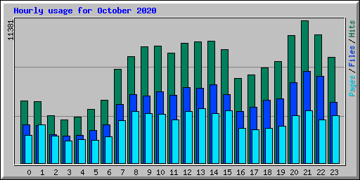 Hourly usage for October 2020